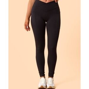 Blogilates Women's Crisscross High-Rise Leggings Black Size XS